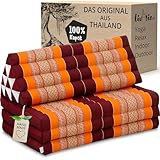 livasia Thaikissen 3 Auflagen für Paare XXL - 190x80x8cm - Dreieckskissen Klappmatratze,...