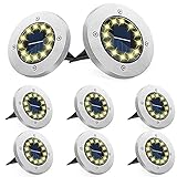 Bzavor 8er Solar Bodenleuchte Aussen, 12 LEDs Solar Leuchten Mit Upgrade...