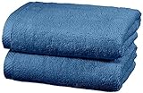 Amazon Basics - Handtuch-Set, schnelltrocknend, 2 Handtücher - Seeblau, 100% Baumwolle