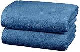 Amazon Basics - Handtuch-Set, schnelltrocknend, 2 Handtücher - Seeblau, 100% Baumwolle
