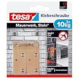 tesa Klebeschraube für Mauerwerk und Stein, Halteleistung 10 kg, viereckig, 2 Stück