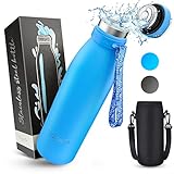 Vezato Trinkflasche Edelstahl - BPA-freie Isolierflasche 1 Liter -...
