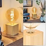 HOFSTEIN Tischleuchte Tallsebo, Tischlampe aus Holz in Naturfarben, moderne Leuchte im...
