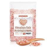 MeerBach & Rose Himalaya Salz, rosa Kristallsalz, 1kg grobes Salz für die Salzmühle,...