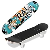 WeSkate Komplettes Skateboard, 78.7x20.3 cm, 7-lagiges kanadisches Ahornholz, Doppelkick,...