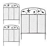Relaxdays Beeteinfassung zum Stecken, 3 Zaunelemente je HxB: 79 x 63 cm, Metall, Beetzaun...