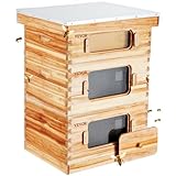 VEVOR Bienenstock, Zander Beute für 30 Rahmen, mit Bienenwachs beschichtetes Holz, 2...