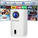 Mini Beamer 4K 1080P, Mini Projektor 200 ANSI Lumen, Tragbarer Videoprojektor,...