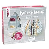 Boho-Schmuckset Love & Peace (Dunkelrot/ Grau): Anleitung und Material für 5...