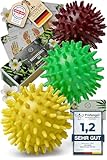 HELDSON® Premium Massageball Set [3 Härtegrade]- Igelball Fußmassage hart, weich -...