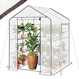 Sekey Gewächshaus 200x145x145 cm, Foliengewächshaus Stabil, Gewächshaus Balkon mit 10...
