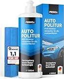 PRINOX® Profi Autopolitur 500ml inkl. Polierschwamm für alle Lacke - Schwarz, Weiß,...