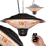 Arebos Deckenheizstrahler 1.500 W | Balkonheizer | Zeltheizer | Terrassenstrahler | inkl....