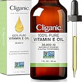 Cliganic 100 % reines Vitamin E Öl für Haut, Haare und Gesicht - 30.000 IE (30ml), nicht...