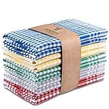 LAYNENBURG 10er-Set Premium Geschirrtücher kariert - 100% Baumwolle - 45x65 cm &...