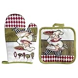 Ofenhandschuhe Topflappen Set Backofen Handschuhe Set Hitzebeständig Backhandschuhe...