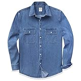 Dubinik® Jeanshemden Herren Langarm Jeanshemd Herren Regular Fit Freizeithemden...