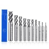 ASNOMY 10Stück HSS Schaftfräser CNC Drehmaschine geraden Schaft 2-12 mm, 4...