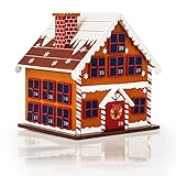 Spielwerk Wiederverwendbarer Adventskalender Winterhäuschen zum Befüllen 24...