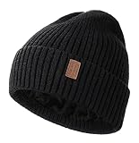 Wmcaps Mütze Herren Winter, Thermo Strickmützen für Herren, Warme Fleece Laufmütze...