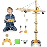 deAO RC Bauturmkran, Kran, ferngesteuert, für Kinder, Höhe 128 cm, 6 Kanäle,...
