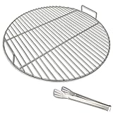 Huanniu - Runde 304 Edelstahl Grillroste mit Grillzange, 44.5 cm Durchmesser, passend für...