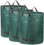 AIXMEET 3er Set Gartensack, 300L Gartenabfallsack aus robustem Wasserdichtes...