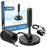 VSG24 DVBT2 Antenne mit Verstärker 36Dbi+ HDTV Zimmerantenne für Fernseher, max....