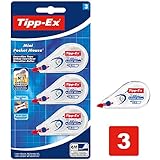 Tipp-Ex Korrekturroller Mini Pocket Mouse, 6m x 5mm, 3er Pack, Ideal für das Büro, das...