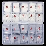 1000 Stück Falsche Nägel 10 Sizes Nail Tips Natürliche Künstliche Nagelspitzen...