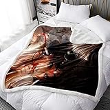 Mononoke Hime Prinzessin Mononoke 3D Muster Sherpa Decke Plüsch Fuzzy Decke...