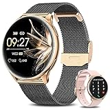 BANLVS Smartwatch Damen Telefonfunktion 1.32' Always-On-Display, IP68 Wasserdichter...