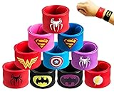 KAHEIGN 10Pcs Armband Superhelden Schnapparmband für Kinder, Silikon Wristband...