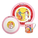 Bibi & Tina Frühstücksset - Pferde Kinder Geschirr Set 3-tlg. Teller, Schale & Tasse aus...
