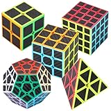 Coolzon Zauberwürfel 5 Stück Speed Cube Set Pyraminx + Megaminx + 2 x 2 + 3 x 3 + 4 x 4...