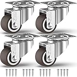 GBL Möbelrollen Schwerlast + Schrauben - 25mm 40KG - 4 Lenkrollen klein ohne...