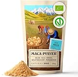 NaturaleBio Maca Pulver Bio 1kg. Gelbes Wurzelpulver aus Peru. Gelatiniert, Bio und Rein.