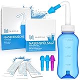Nasendusche Set NARSA® · 30x Nasenspülsalz · 3 Aufsätze für Erwachsene und Kinder ·...