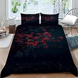 TMMDH Bettwäsche 200x200 Blume Bettwäsche Set Bedruckte Bettbezug Set mit...