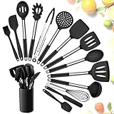 Herogo Küchenhelfer Set, 15 teiliges Silikon Kochgeschirr Küchenutensilien Set mit...