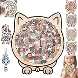 Moderobot 135-teiliges Holzpuzzle für Erwachsene, Morandi Macaron Farbe Katzenform mit...