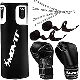 MOVIT® Boxsack-Set 25 kg, gefüllt, inkl. Boxsack (Höhe 80cm x Durchmesser 30cm), 12 oz...