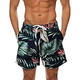 Herren Badeshorts Vintage Retro Boardshorts Sommer Swimming Badeshort Badehosen Weichem...