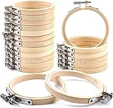ZOOQUE 20 Stickrahmen, Bambus, Kreise für Stickarbeiten aus Holz für Kreuzstich,...