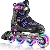 2PM SPORTS Verstellbar Inliner für Kinder, Leucht Inline Skates Rollschuhe für...