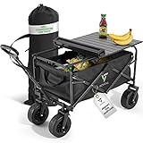 Movitas Bollerwagen - Faltbar [Campingtisch] Gummireifen | Klappbar |...
