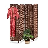 Relaxdays Paravent, 4-teilig, Raumtrenner faltbar, HxB 180x180 cm, Trennwand...