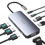 USB C Dockingstation Dual Displayports 8 in 1 USB C Dock Multiport Adapter mit...
