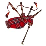 Tartancity Mini-Dudelsack Rosenholz Junior, Royal Stewart Abdeckung, Schnurfrei, 2...