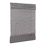 Ventanara® Raffrollo Bambus Bambusraffrollo Rollo inkl Montaematerial (grau, 100 x 160...